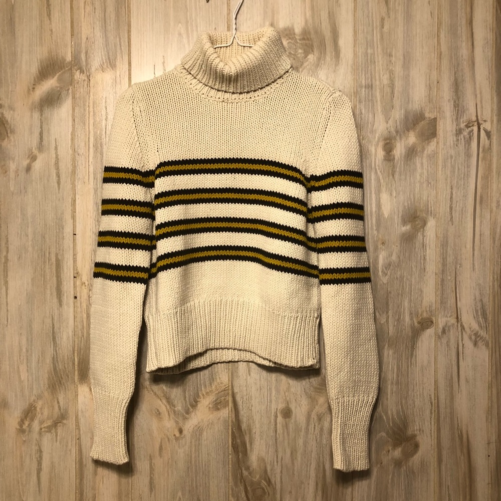 Calvin Klein Size Med Striped Turtleneck Sweater